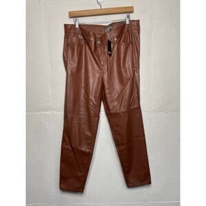 NEW Torrid Perfect Skinny High Rise Faux Leather Pants Brown 14R Root Beer